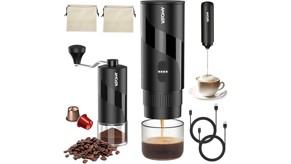 portable mini espresso grinder frother