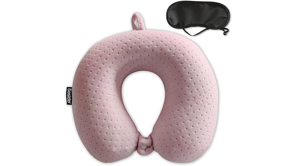 portable pink u shaped memory foam