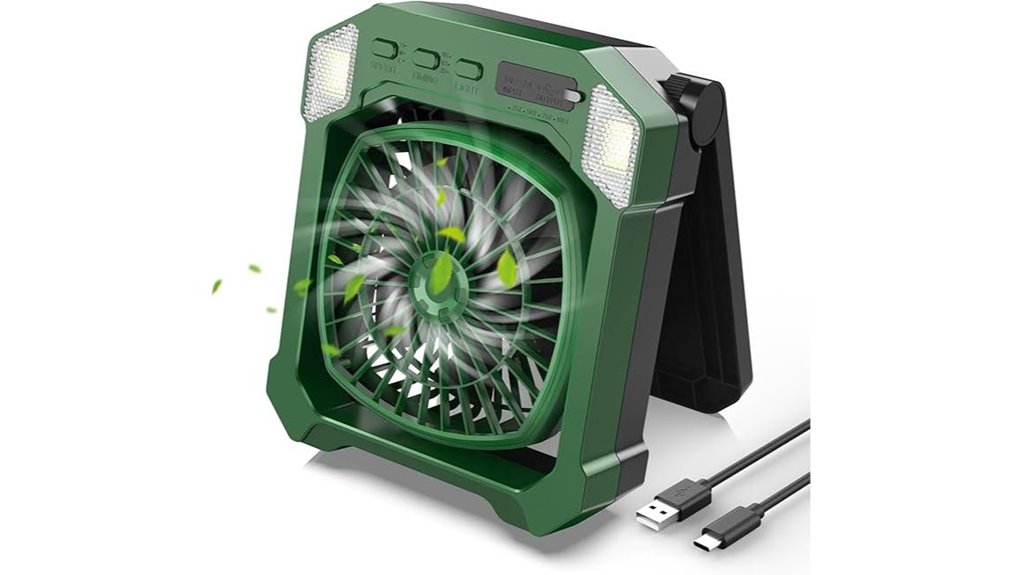 portable solar 10000mah fan