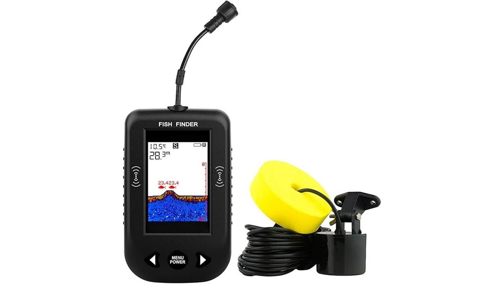 portable wired kayak depthfinder