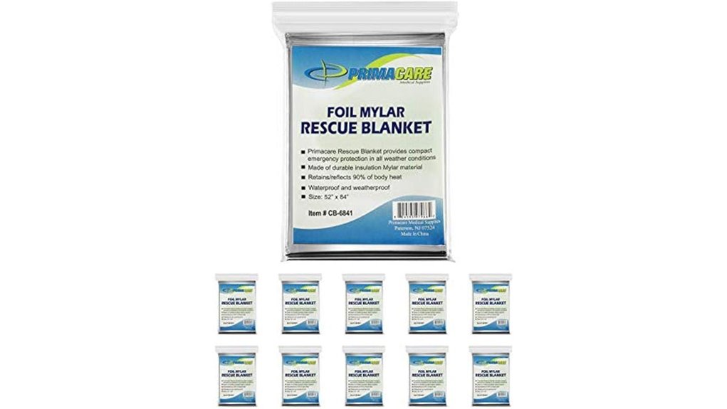 primacare mylar 10 pack blankets