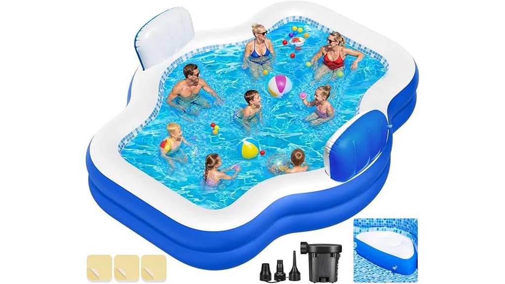 pump equipped inflatable seating pool