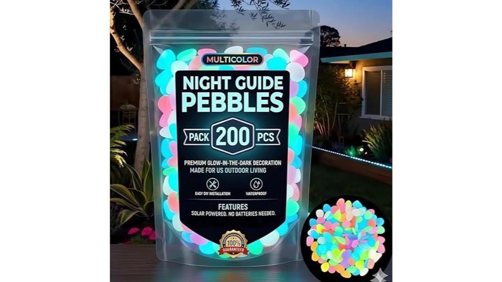 rainbow glow pebbles garden
