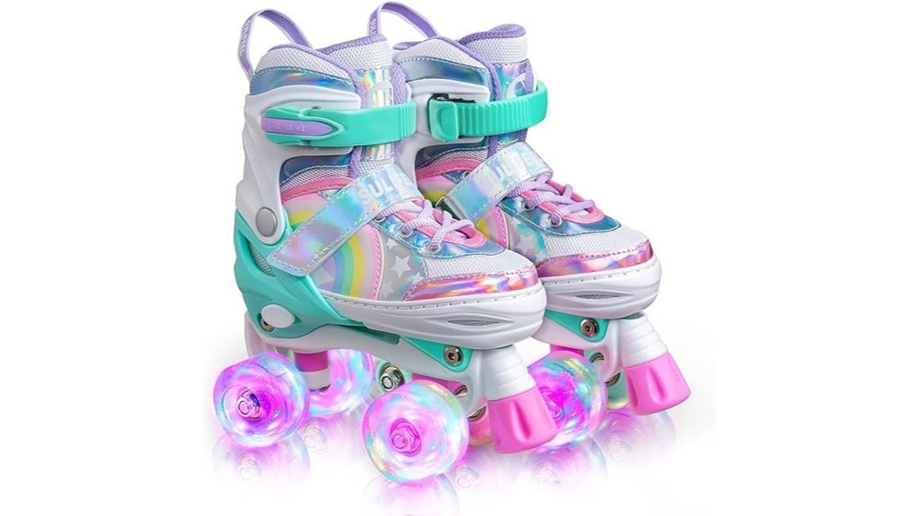 rainbow unicorn adjustable skates