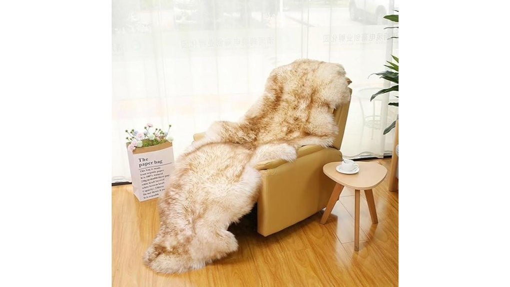 real sheepskin throw rug