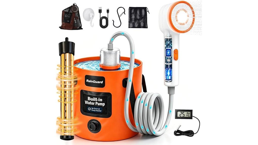 rechargeable portable bucket shower