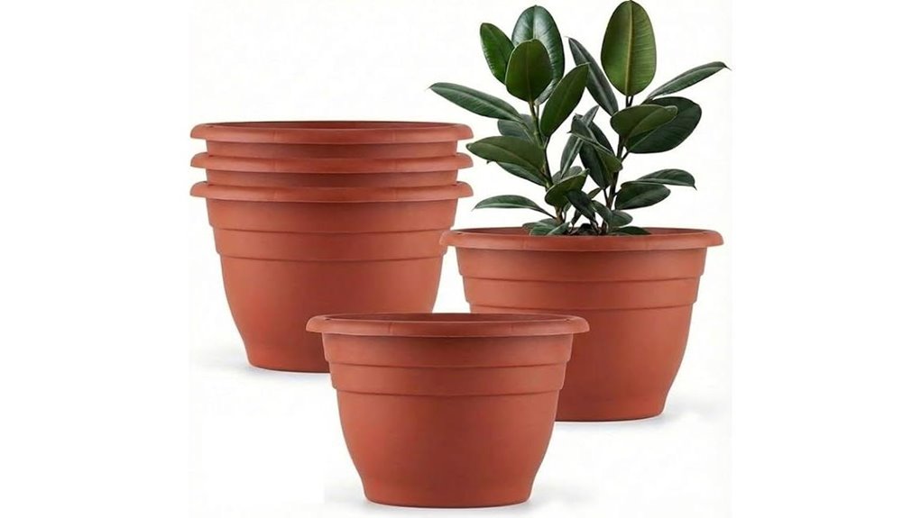 red 10 inch rootrimmer planters