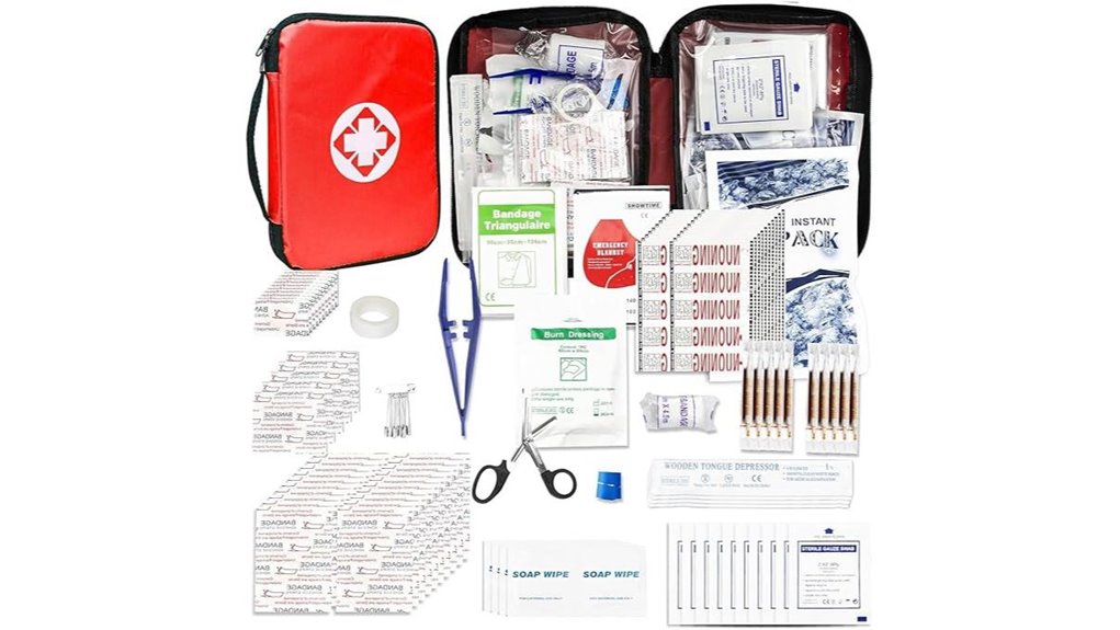 red 300 piece portable first aid