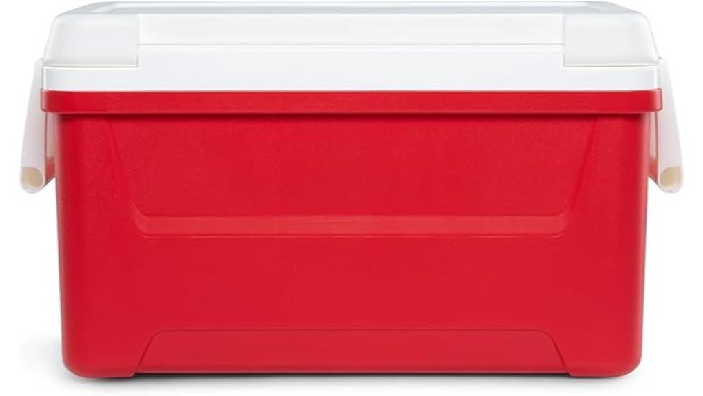red 48 quart hard sided cooler