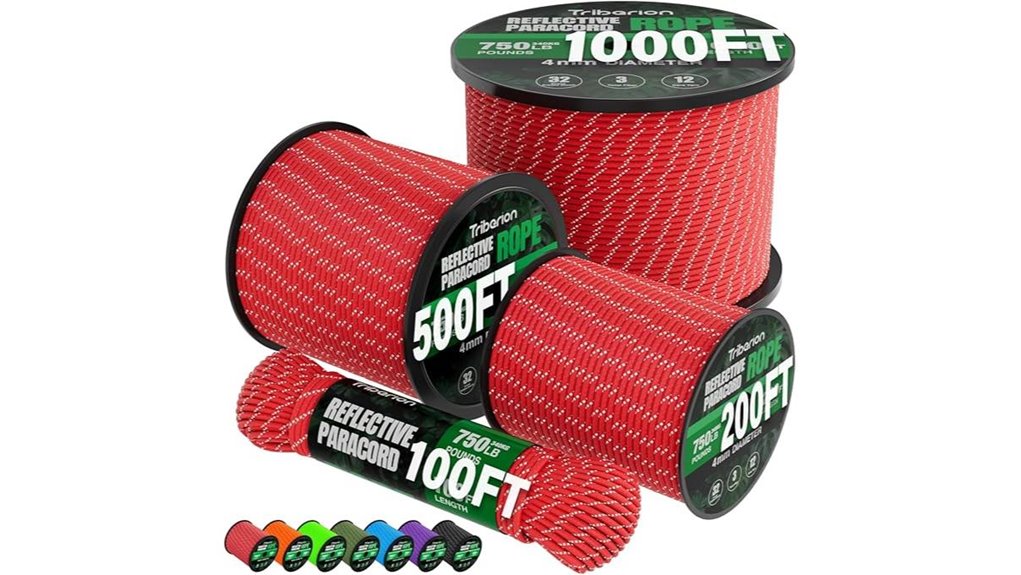 red reflective 750lb paracord