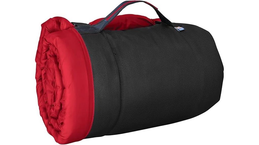 red travel ready dog bed