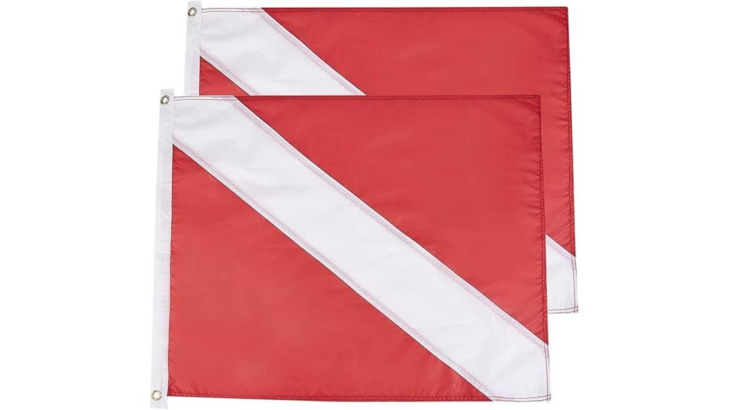 red white nylon flags