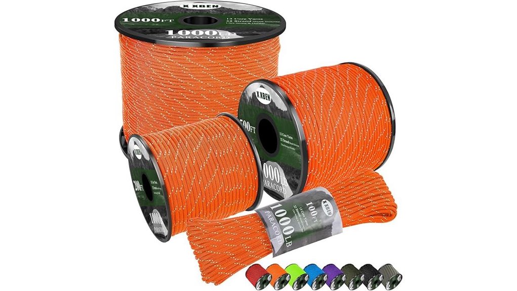 reflective 1000lb 4mm paracord
