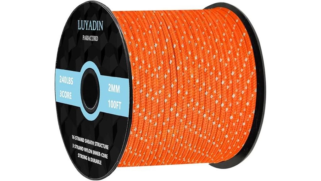 reflective 240lb 2mm paracord