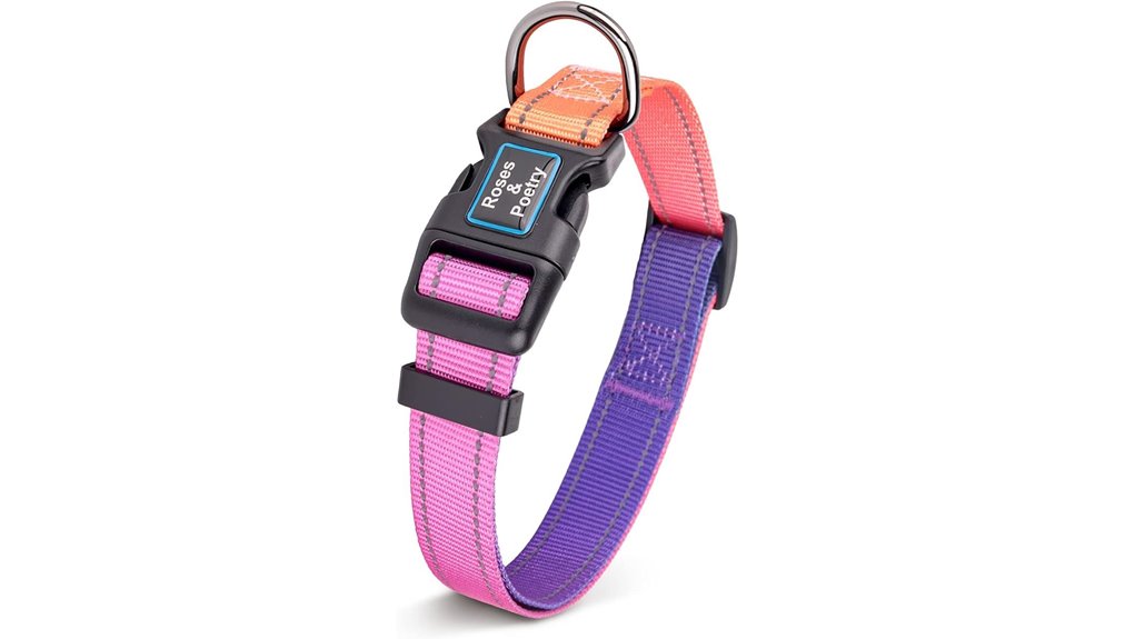 reflective mistyrose dog collar