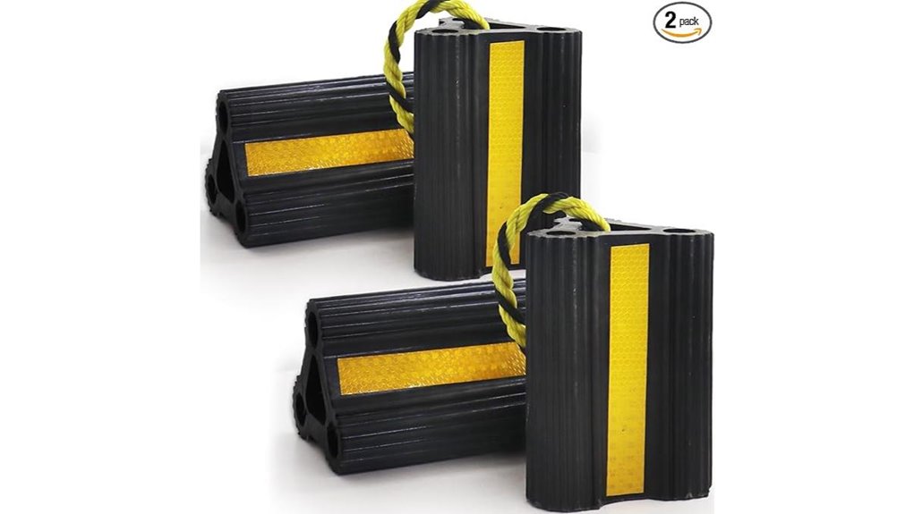 reflective rope rubber wheel chocks