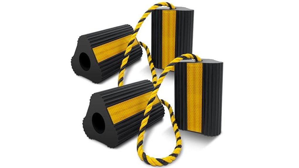 reflective rope wheel chocks