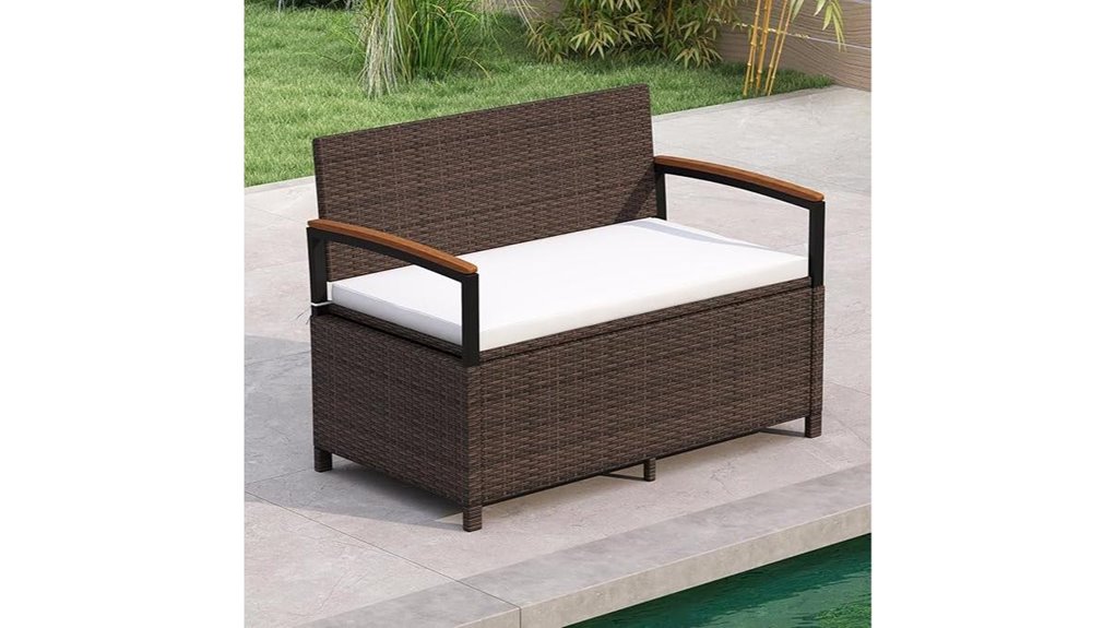 relax4life wicker lined bench