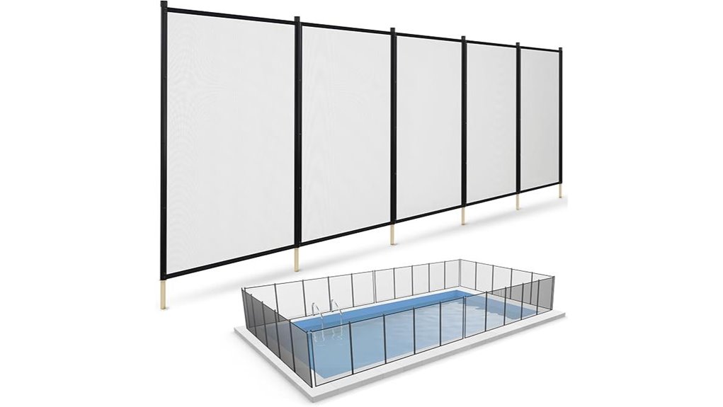removable black mesh fence