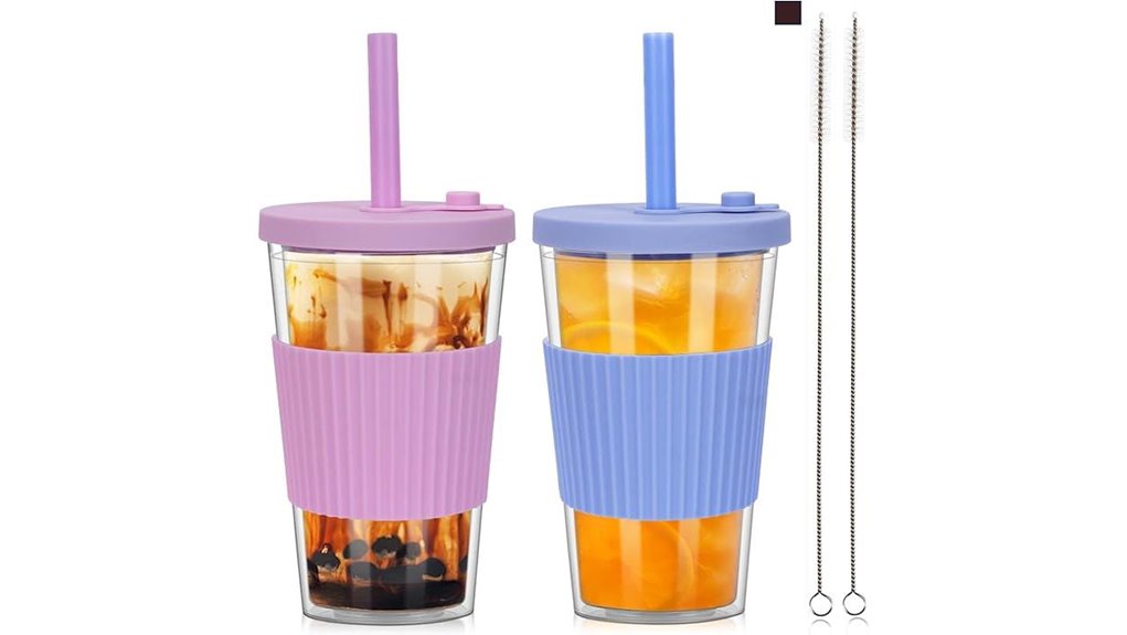 reusable 17oz boba tumblers
