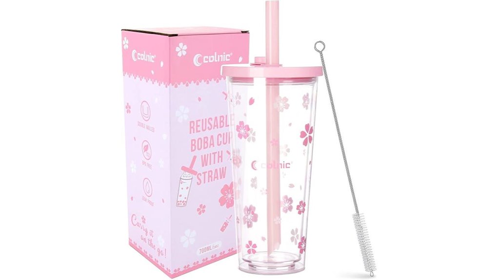 reusable 24oz boba tumbler