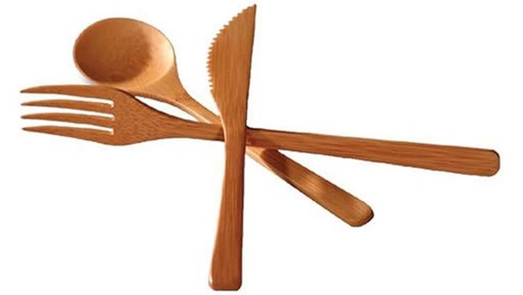 reusable bamboo 3 piece cutlery