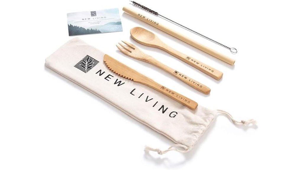 reusable bamboo cutlery set
