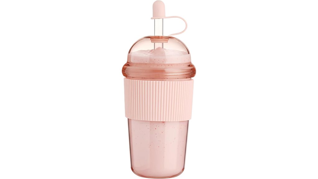 reusable pink 17oz boba