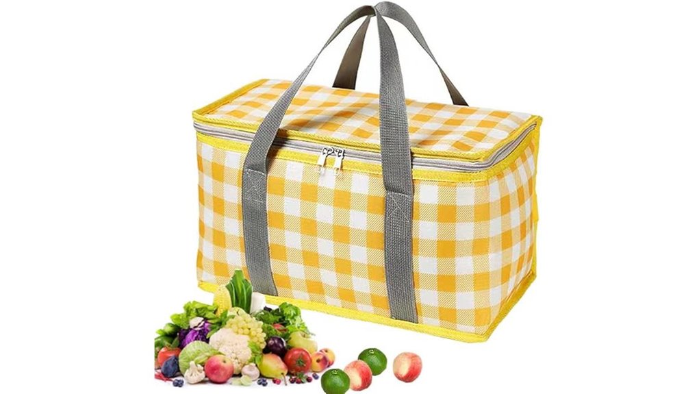 reusable yellow insulated cooler