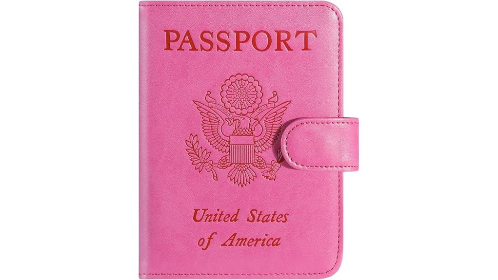 rfid blocking pink leather wallet