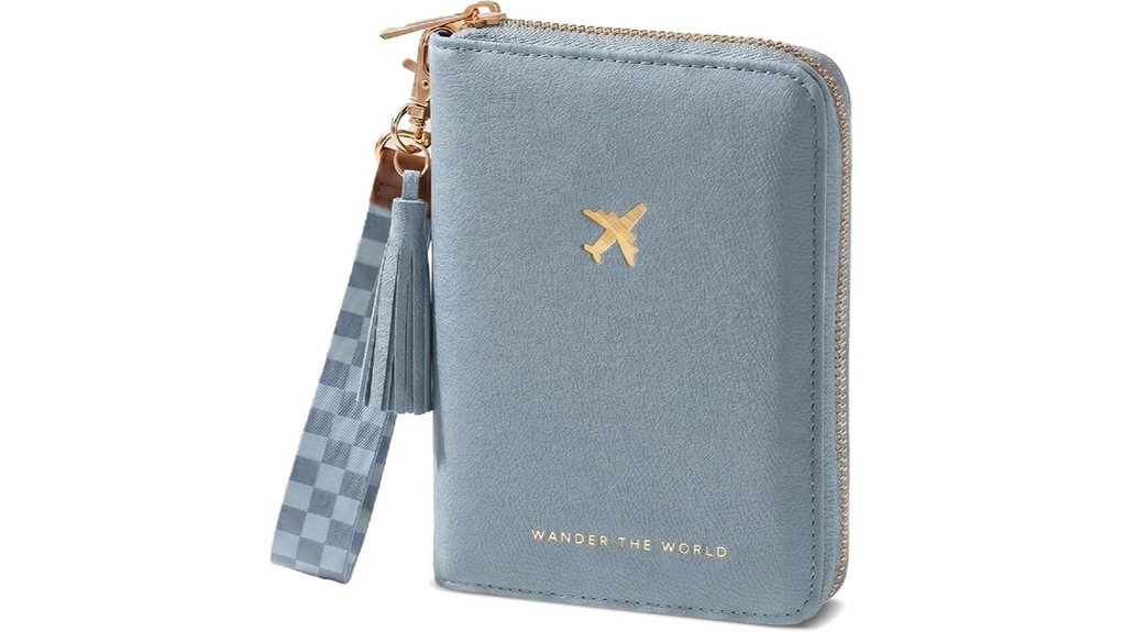 rfid passport wallet wristlet tassel