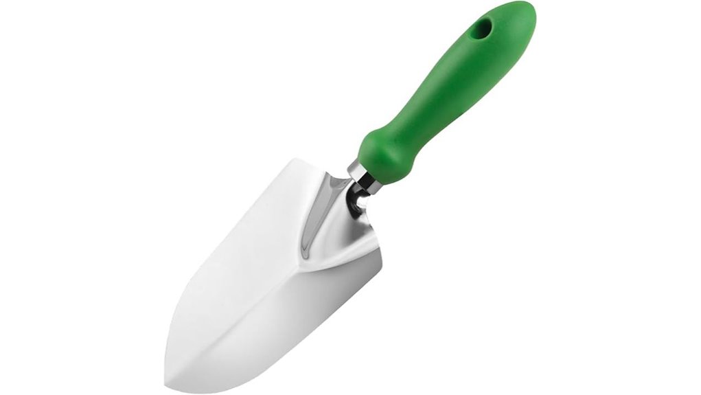 rubber gripped stainless garden trowel