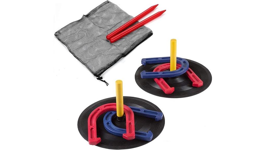 rubber horseshoes pegs mats