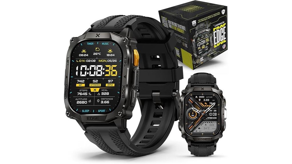 rugged black smart watch