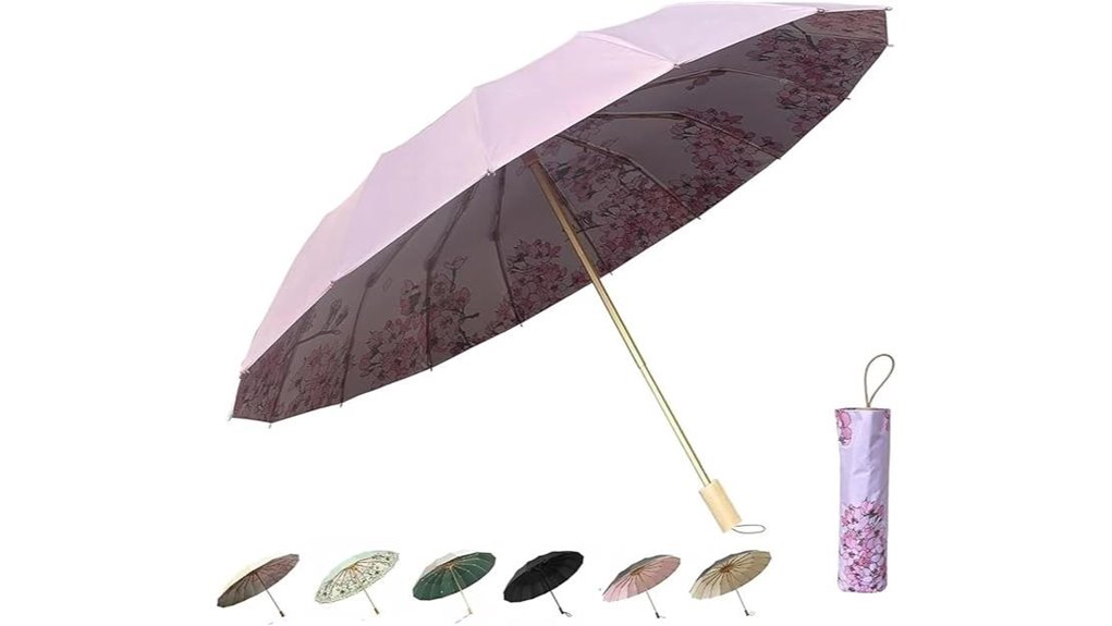 sakura water proof rain sun umbrella