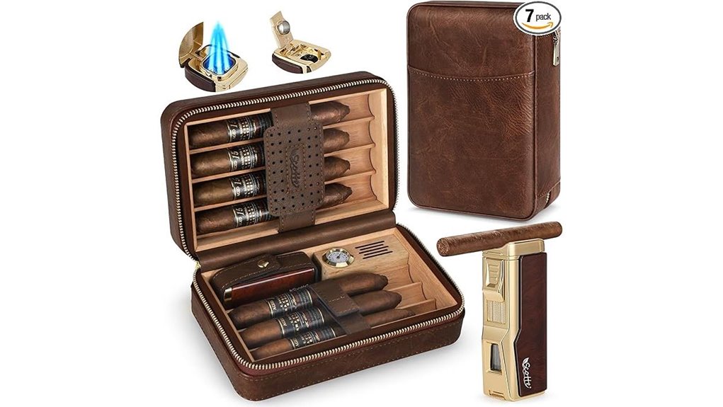 scotte cedar lined leather humidor