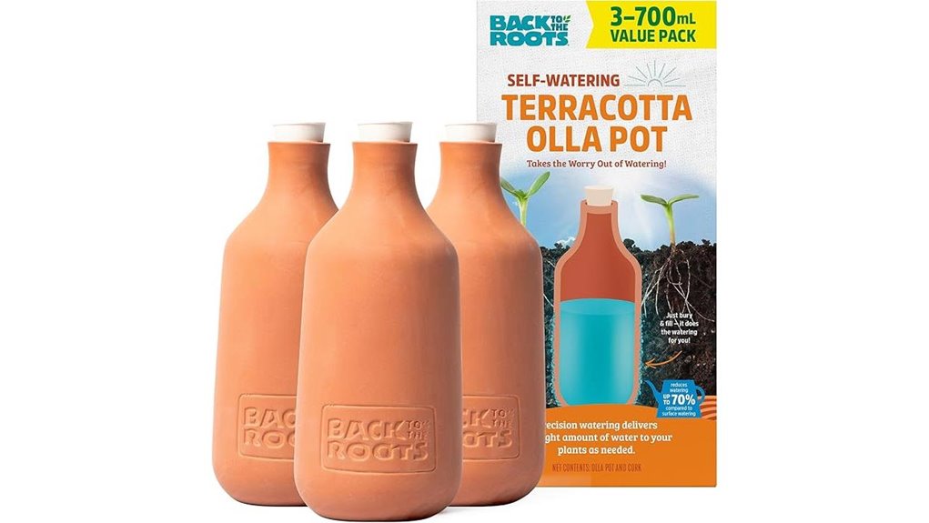 self watering olla terracotta pack