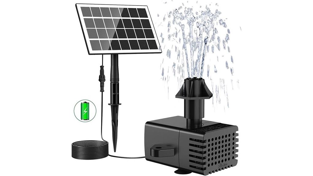 seven nozzle solar fountain backup