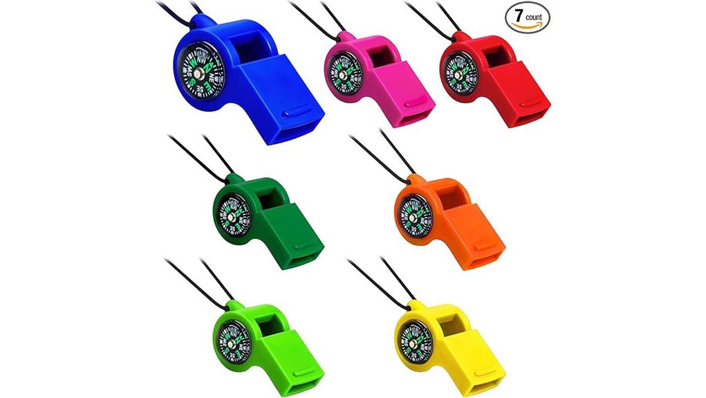 seven piece emergency whistle kit