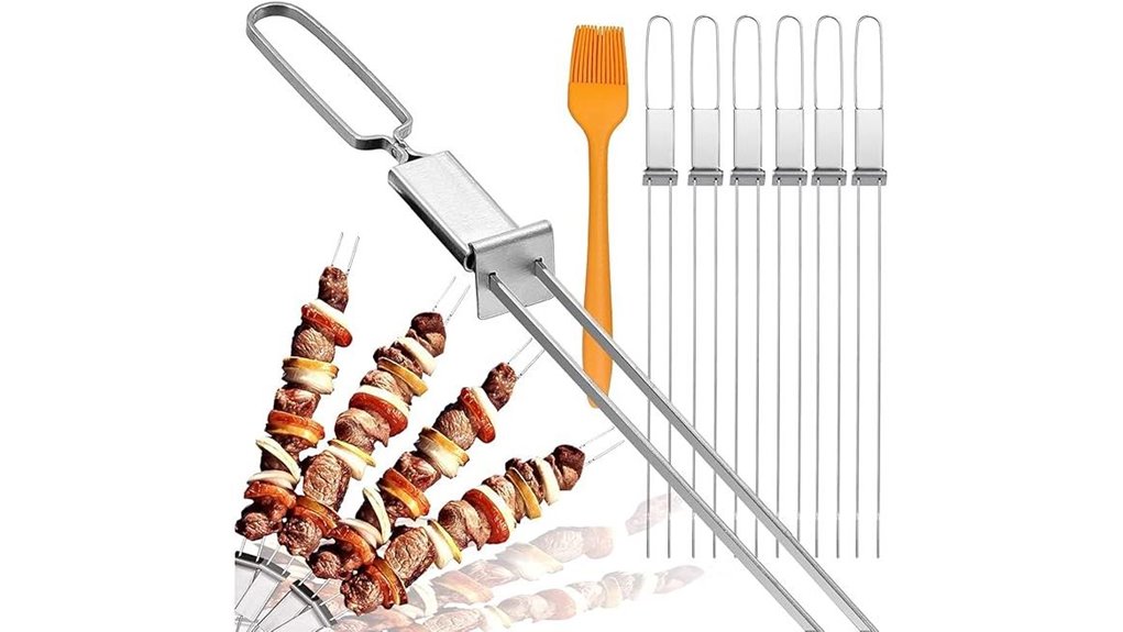 seventeen inch steel double pronged skewers