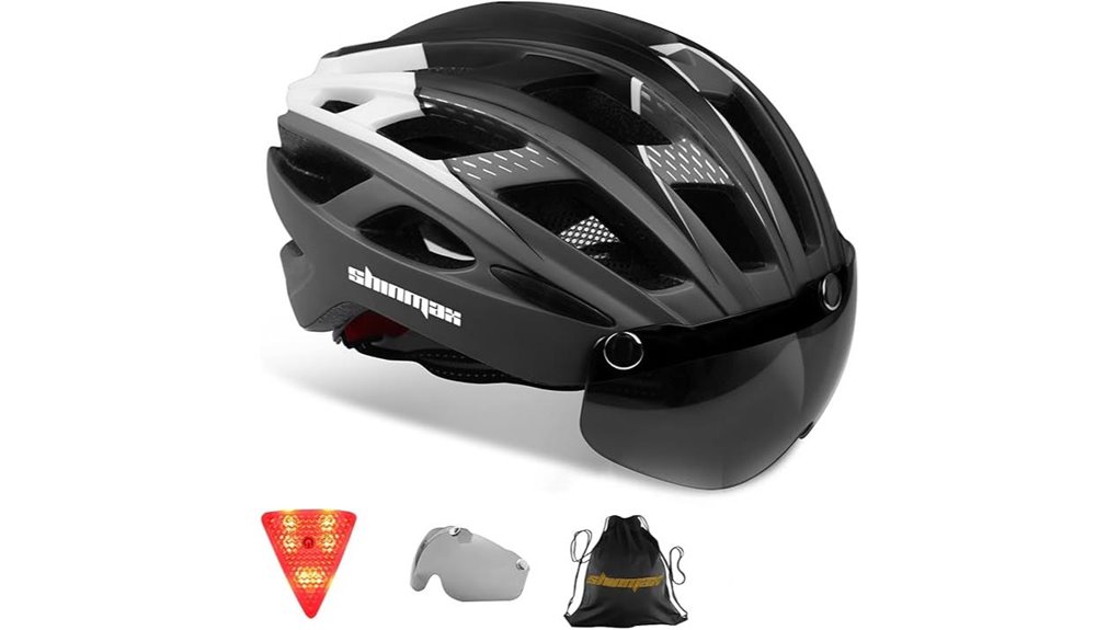 shinmax helmet goggles led