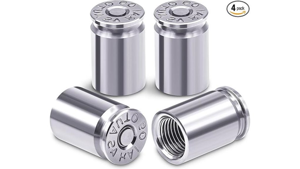 silver aluminum valve caps