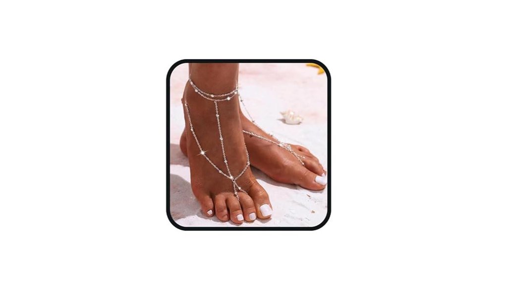 silver boho beaded sandals