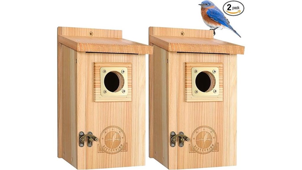 sisterbird cedar birdhouses pair
