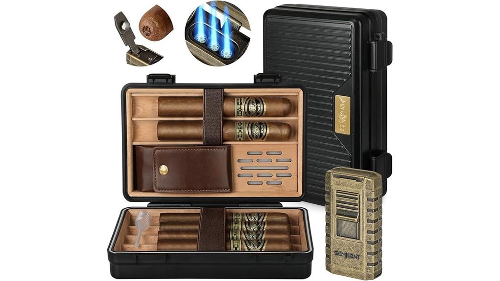 six cigar portable cedar humidor