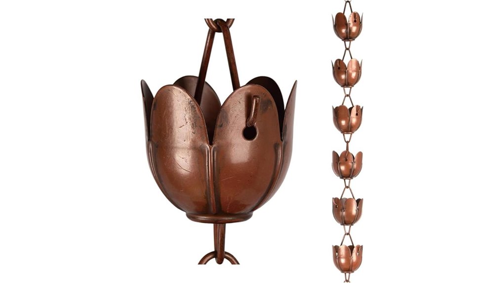 six foot copper lotus chain