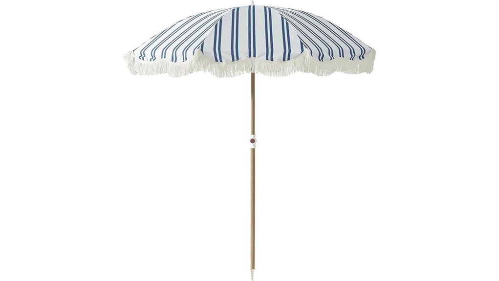 six foot striped upf umbrella