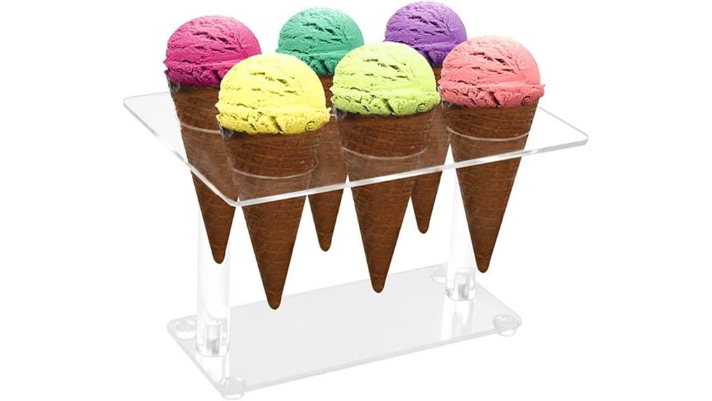 six hollow clear acrylic holders