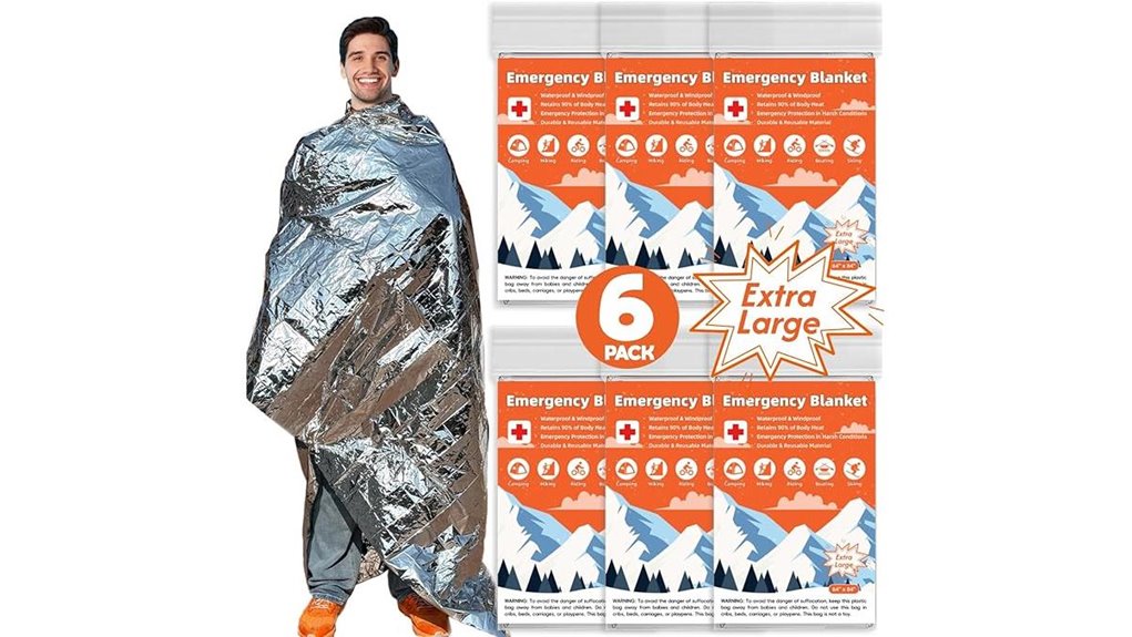 six pack mylar blankets