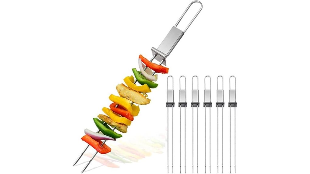 six pack stainless steel skewers